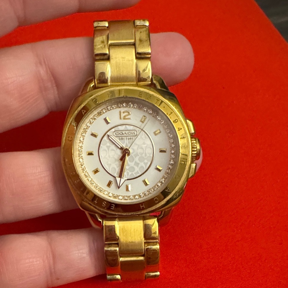 Coach Gold Watch with White Face